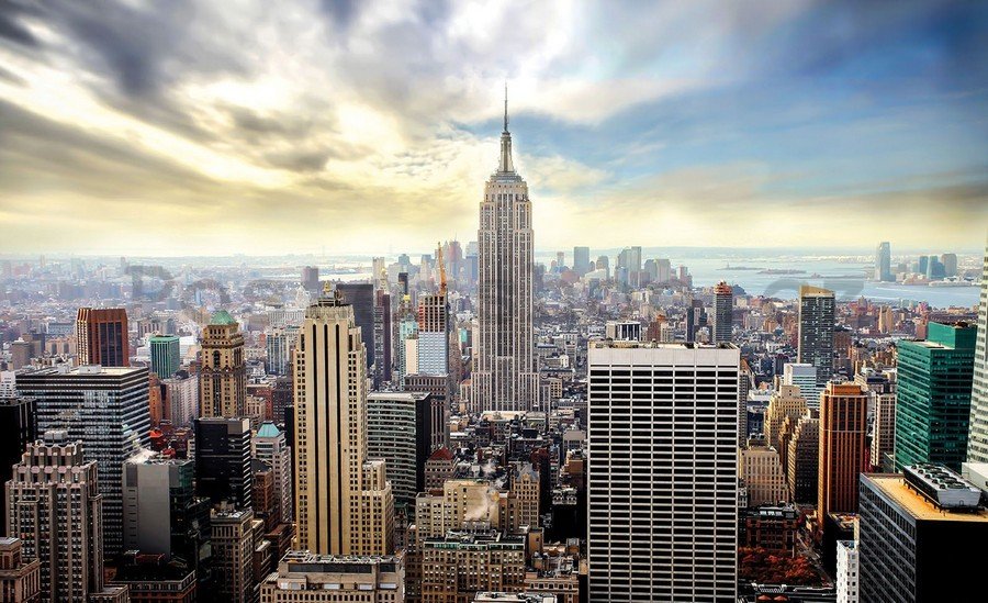 Fototapeta vliesová: Pohled na Manhattan - 104x152,5 cm