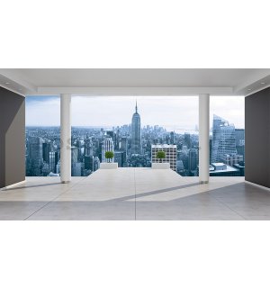 Fototapeta vliesová: Výhled na Manhattan (Terasa) - 254x368 cm