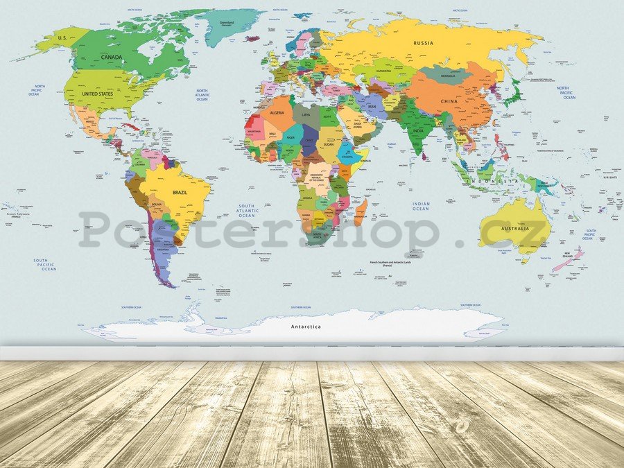 Fototapeta vliesová: Mapa světa (2) - 254x368 cm
