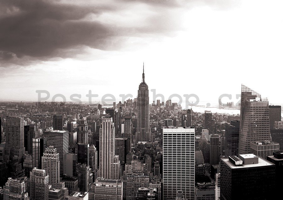 Fototapeta vliesová: Manhattan (Černobílá) - 254x368 cm