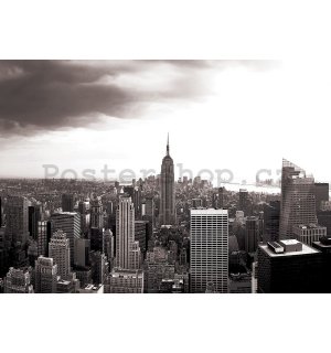 Fototapeta vliesová: Manhattan (Černobílá) - 254x368 cm
