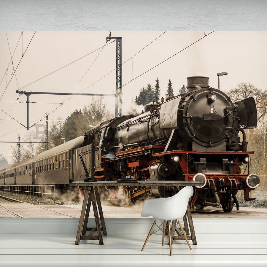 Fototapeta: Parní lokomotiva (1) - 184x254 cm
