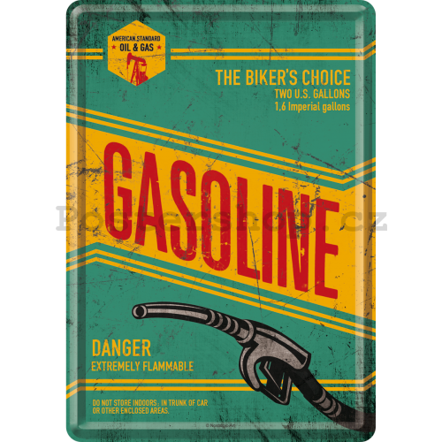 Plechová pohlednice - Gasoline