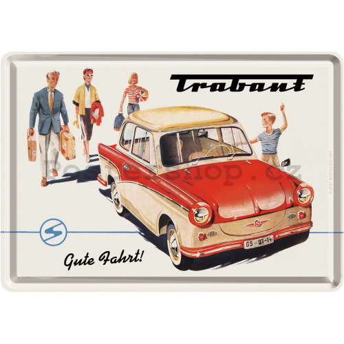 Plechová pohlednice - Trabant (1)