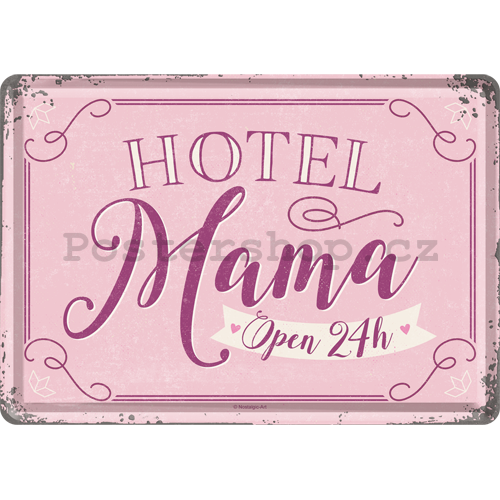 Plechová pohlednice - Hotel Mama