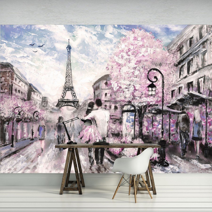 Fototapeta vliesová: Paříž (malovaná) - 184x254 cm