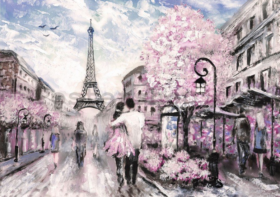Fototapeta vliesová: Paříž (malovaná) - 254x368 cm