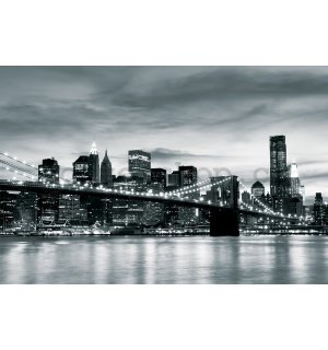 Fototapeta vliesová: Brooklyn Bridge (černobílý) - 254x368 cm