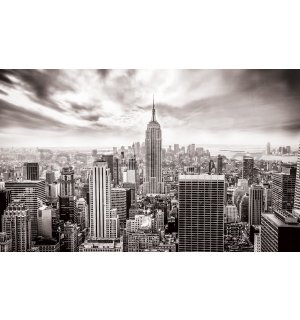 Fototapeta vliesová: Pohled na New York (černobílá) - 184x254 cm