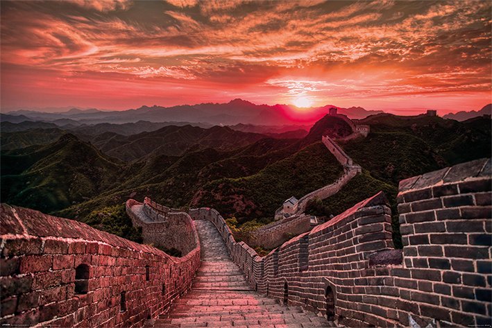 Plakát - Velká čínská zeď (západ slunce)