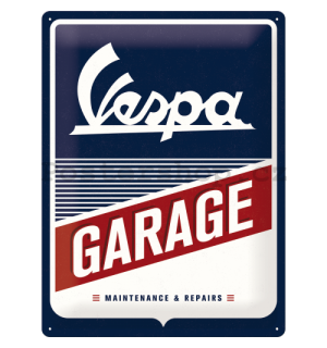 Plechová cedule: Vespa Garage - 40x30 cm