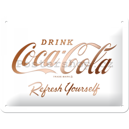 Plechová cedule: Coca-Cola Refresh Yourself  - 15x20 cm