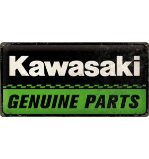 Plechová cedule: Kawasaki Genuine Parts - 25x50 cm