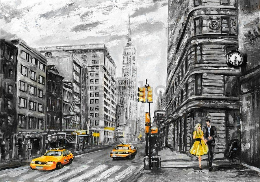 Fototapeta vliesová: New York (malovaný) - 184x254 cm
