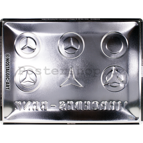 Plechová cedule: Mercedes-Benz (loga) - 30x40 cm