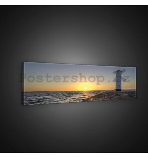 Obraz na plátně: Mlýn na pobřeží - 145x45 cm
