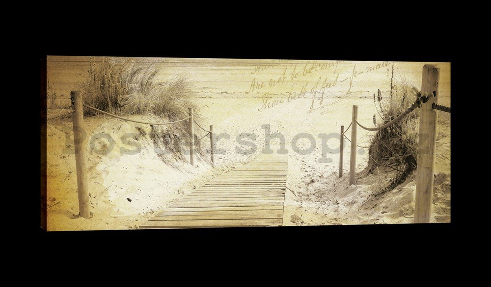 Obraz na plátně: Cesta na pláž (vintage) - 145x45 cm