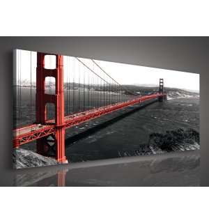 Obraz na plátně: Golden Gate Bridge (1) - 145x45 cm