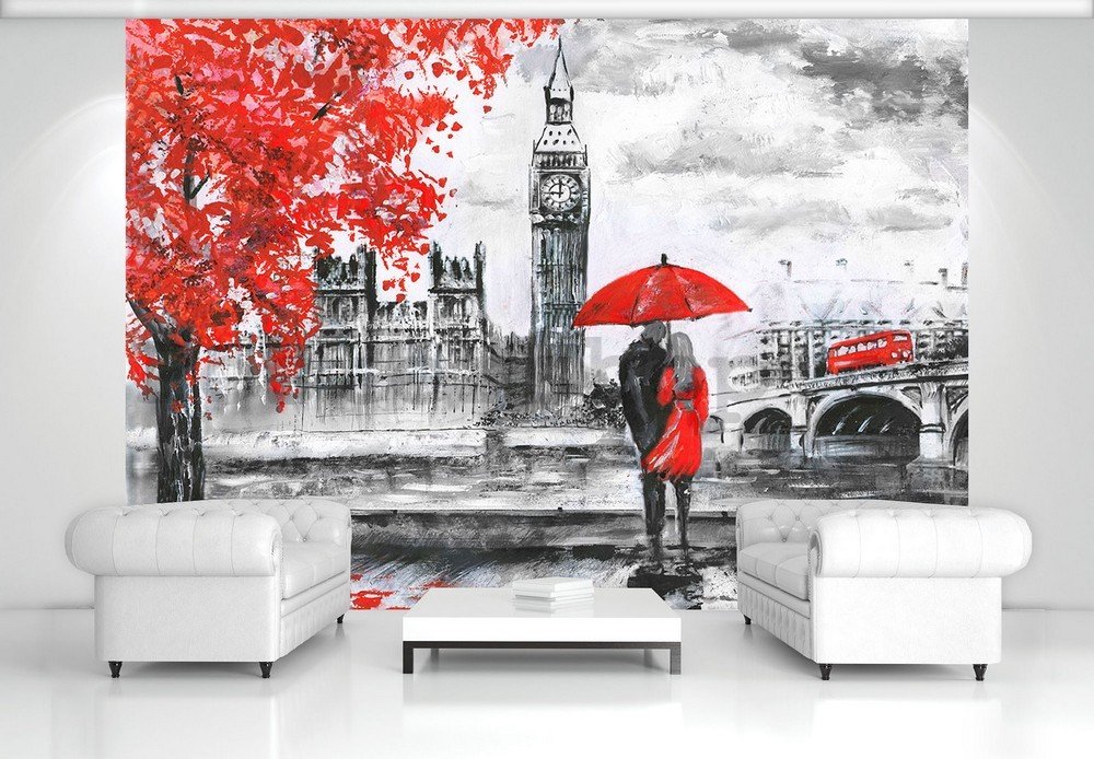 Fototapeta vliesová: Londýn (malovaný) - 184x254 cm