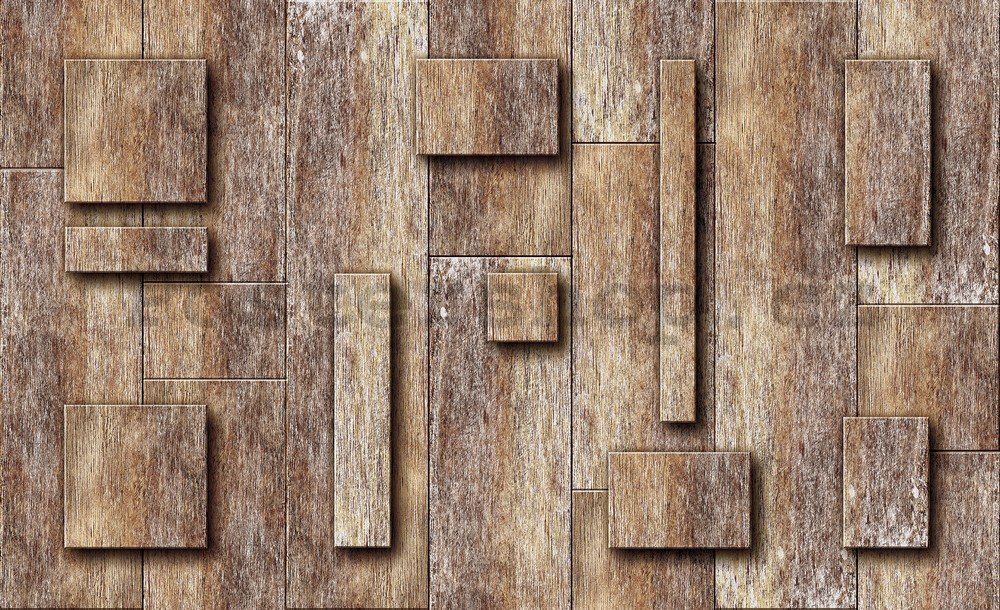 Fototapeta vliesová: Dřevěné obdélníky - 184x254 cm