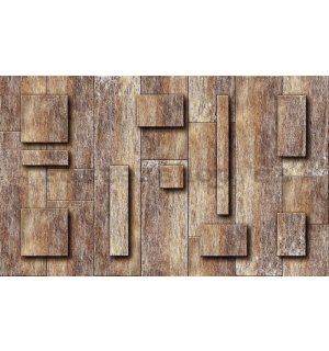 Fototapeta vliesová: Dřevěné obdélníky - 184x254 cm