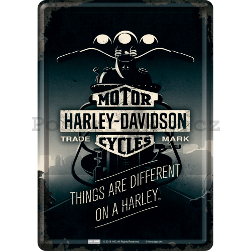 Plechová pohlednice - Harley-Davidson ( Things Are Different)