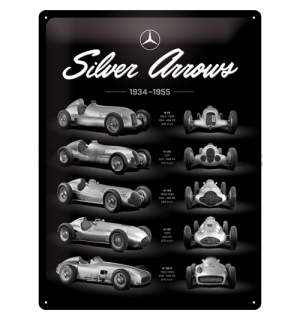 Plechová cedule: Mercedes-Benz (Silver Arrows Chart) - 40x30 cm