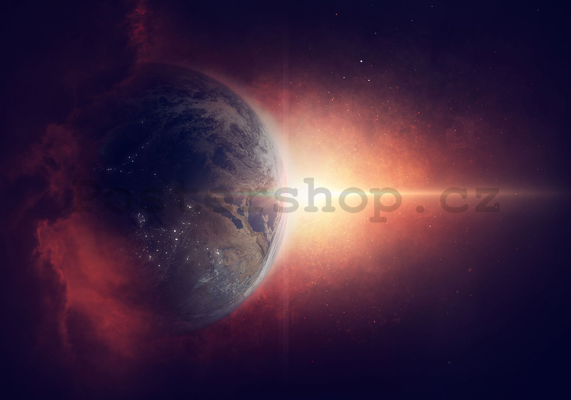 Fototapeta vliesová: Východ slunce (planeta) - 184x254 cm