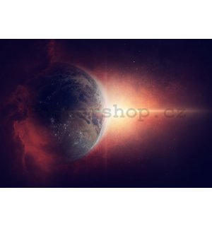 Fototapeta vliesová: Východ slunce (planeta) - 184x254 cm