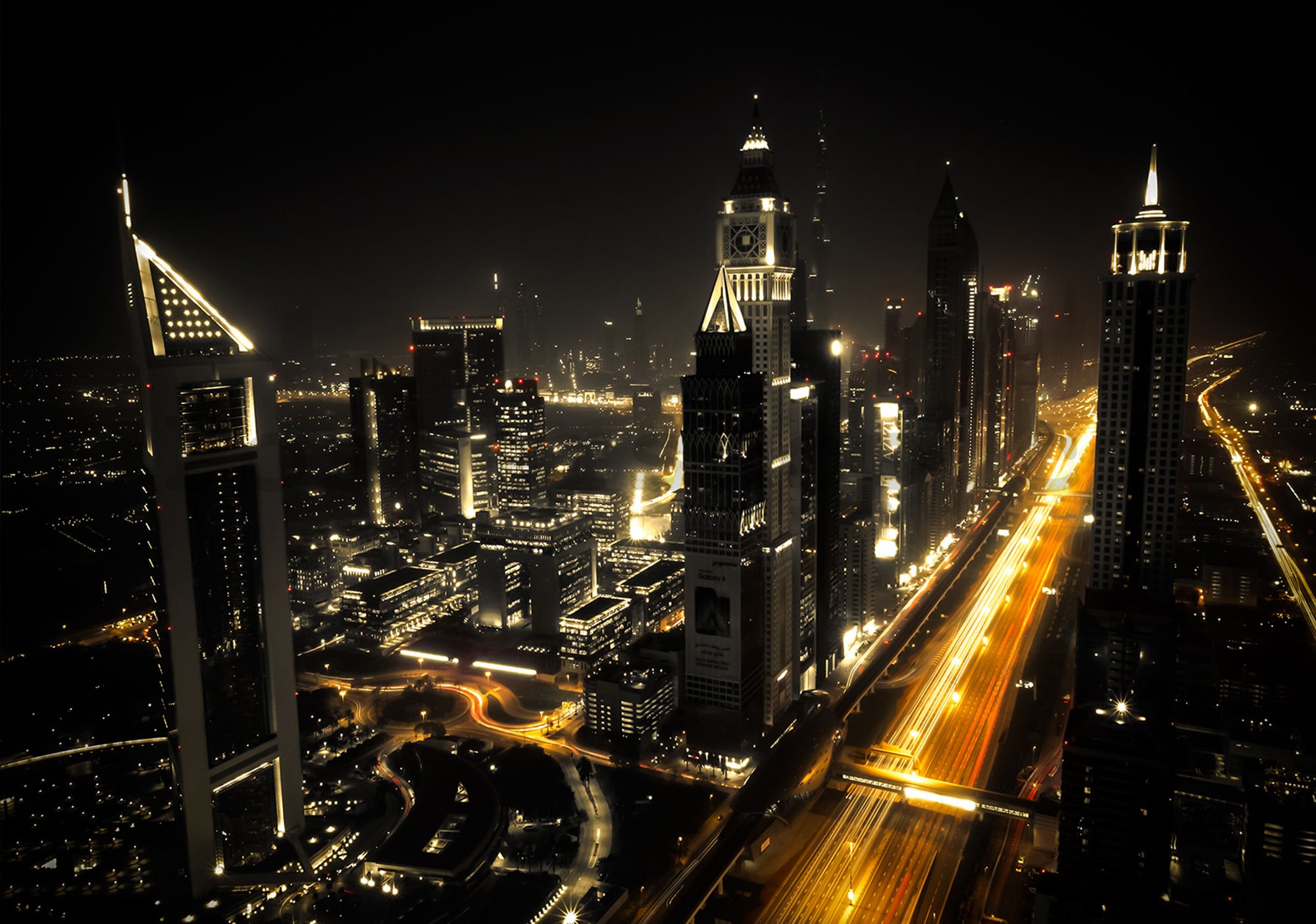 Fototapeta vliesová: Noční Dubaj (1) - 254x368 cm