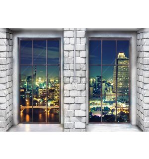 Fototapeta vliesová: Okno do města (1) - 184x254 cm