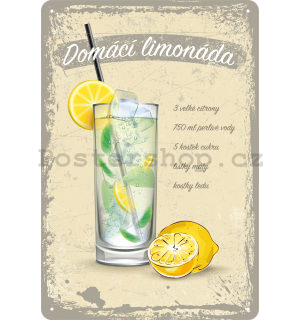 Plechová cedule: Domácí limonáda - 20x30 cm