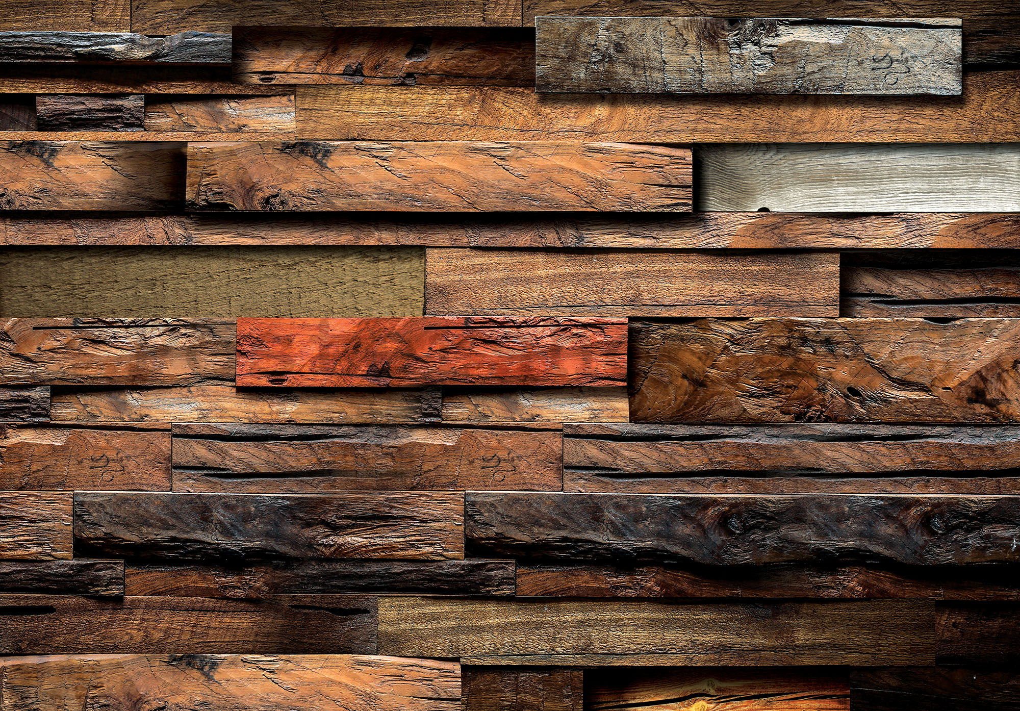 Fototapeta vliesová: Dřevěná zeď (2) - 184x254 cm