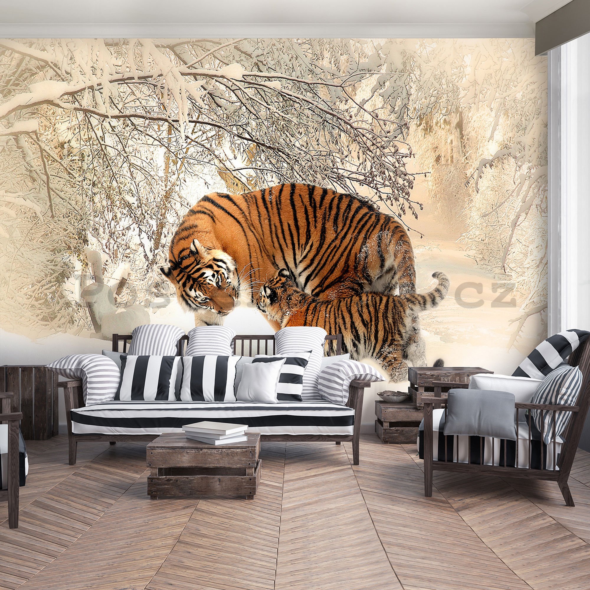 Fototapeta vliesová: Tygři (1) - 254x368 cm