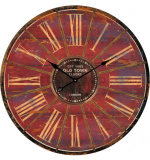 Nástěnné skleněné hodiny: Old Town Clocks (hnědé) - 34 cm