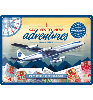 Plechová cedule: Pan Am (New Adventures) - 30x40 cm