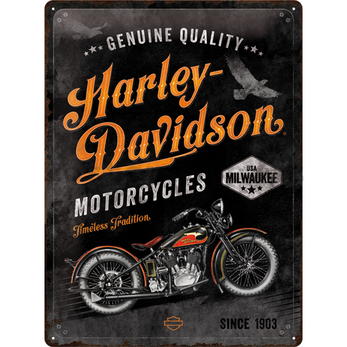 Plechová cedule: Harley-Davidson  (Timeless Tradition) - 40x30 cm