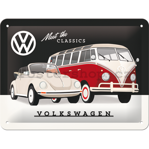 Plechová cedule: VW Meet The Classics - 15x20 cm