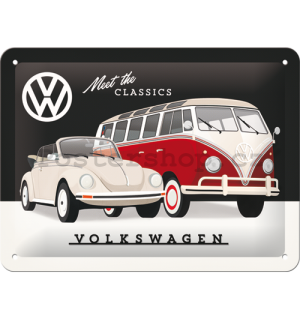 Plechová cedule: VW Meet The Classics - 15x20 cm