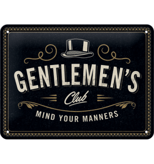 Plechová cedule: Gentlemen's Club - 15x20 cm