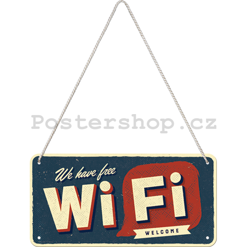 Závěsná cedule: Free Wi-Fi - 10x20 cm