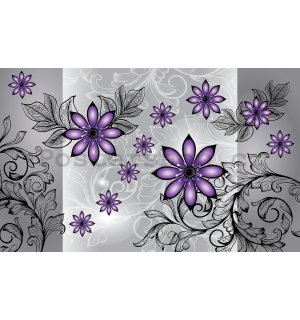 Fototapeta vliesová: Fialové květiny (vzor) - 416x254 cm
