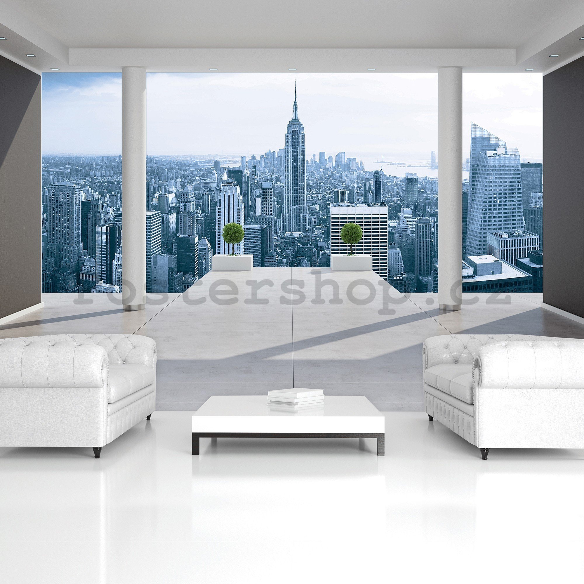 Fototapeta vliesová: Výhled na Manhattan (Terasa) - 416x254 cm
