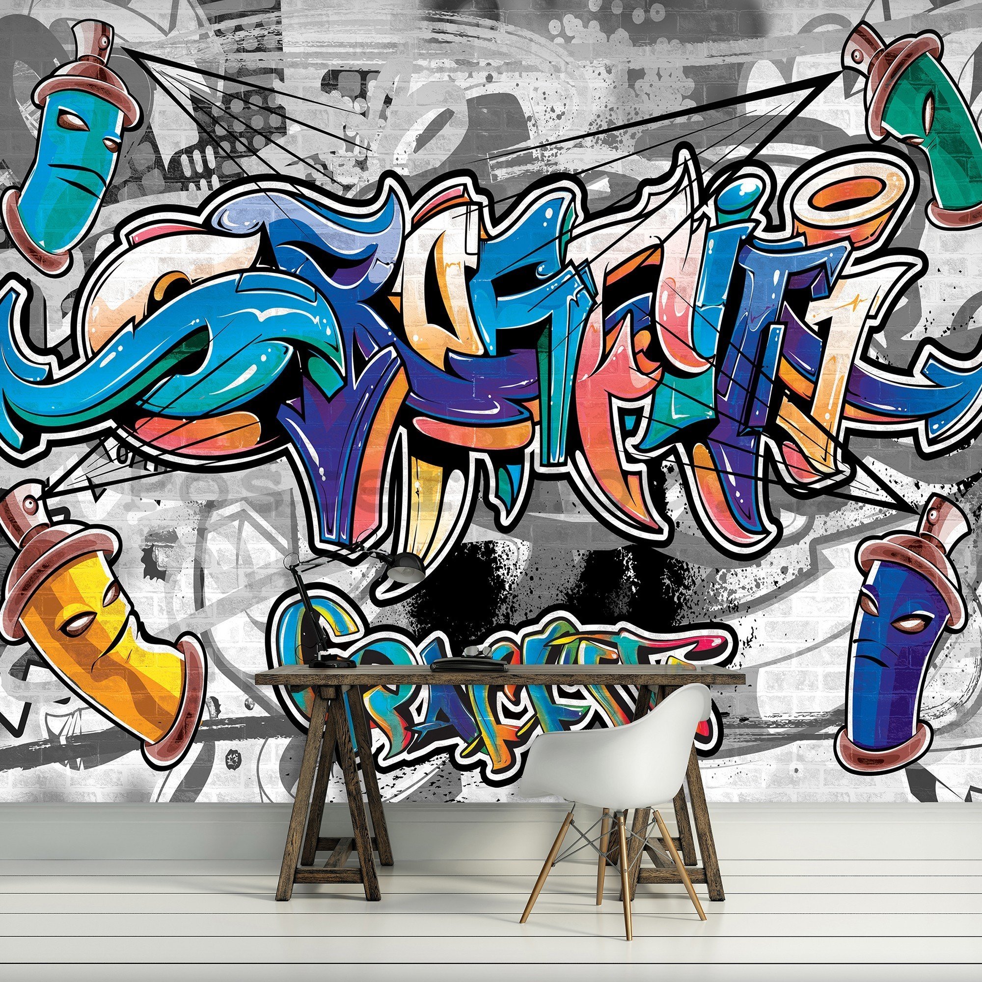 Fototapeta vliesová: Graffiti (9) - 416x254 cm
