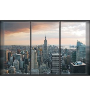 Fototapeta vliesová: Pohled z okna na Manhattan - 416x254 cm