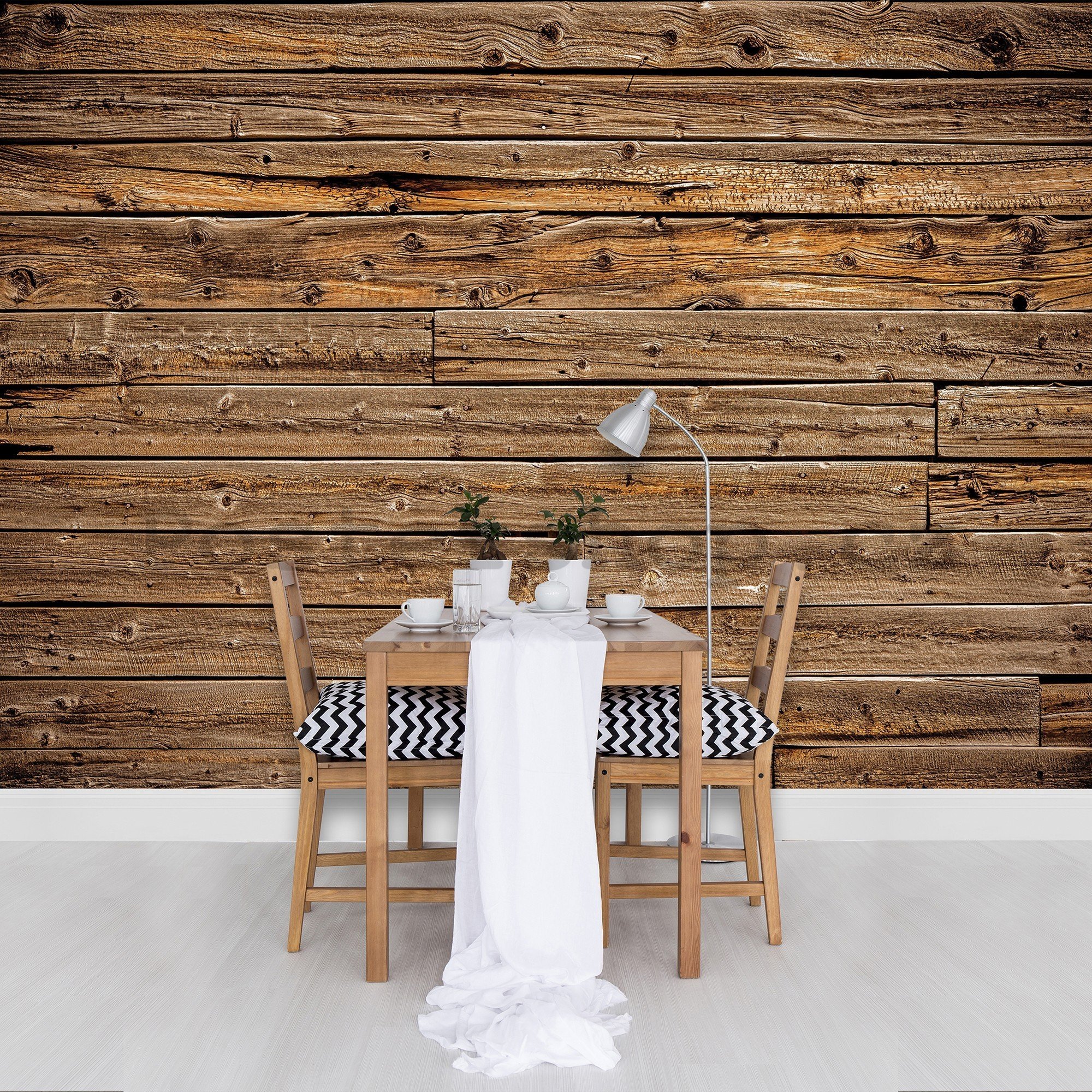 Fototapeta vliesová: Dřevěná zeď - 416x254 cm