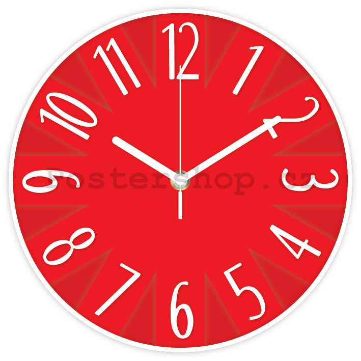 Nástěnné hodiny: Designové (červená) - 25 cm