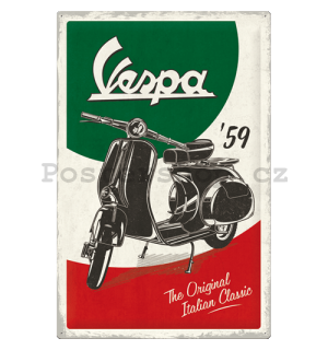 Plechová cedule: Vespa (The Italian Classic) - 40x60 cm