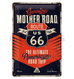 Plechová cedule: Route 66 (The Ultimate Road Trip) - 20x30 cm