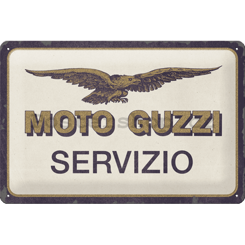 Plechová cedule: Moto Guzzi Servizio - 30x20 cm